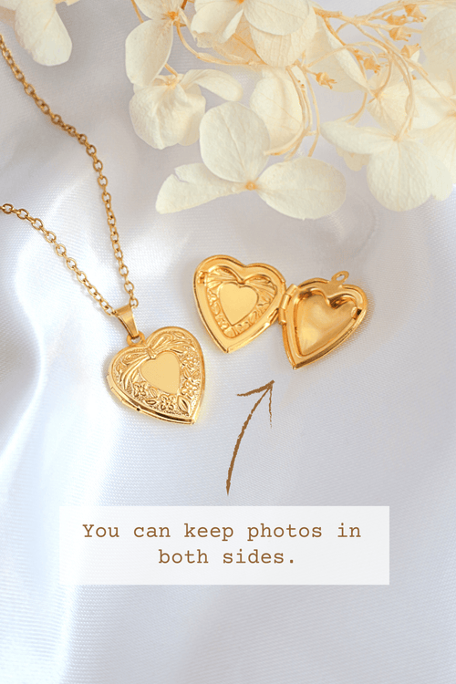 18 Karats Heart Locket Necklace - Home Sweet Resale