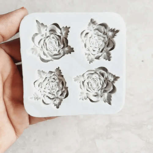 4 Cavity 3D Rose Flower Mold - Home Sweet Resale