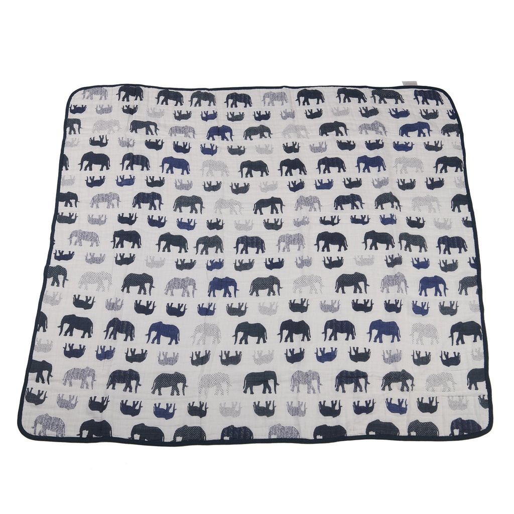 Blue Elephants and Spotted Wave Newcastle Blanket - Home Sweet Resale