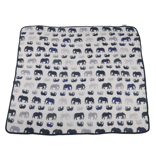 Blue Elephants and Spotted Wave Newcastle Blanket - Home Sweet Resale
