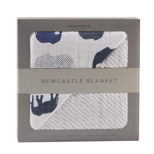 Blue Elephants and Spotted Wave Newcastle Blanket - Home Sweet Resale