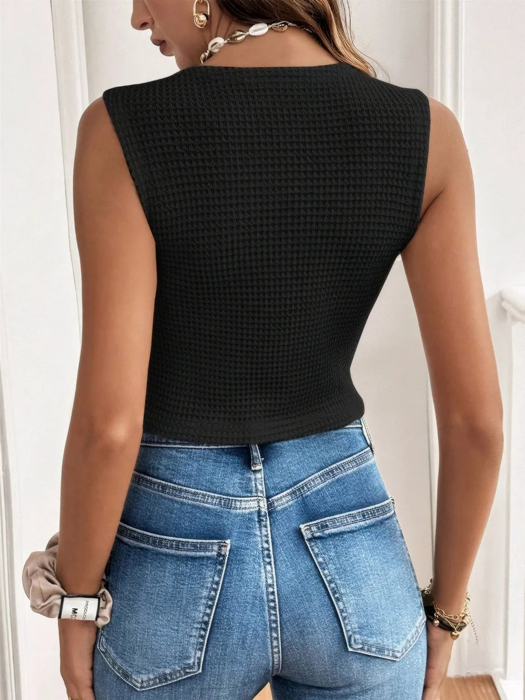 Button Up V - Neck Vest - Home Sweet Resale
