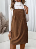Corduroy Overall Mini Dress with Adjustable Straps - Home Sweet Resale
