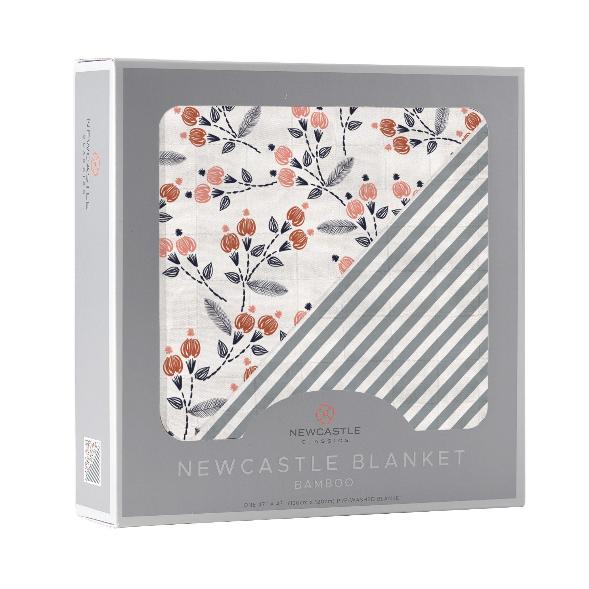 Dahlia Floral and Finley Stripe Bamboo Muslin Newcastle Blanket - Home Sweet Resale