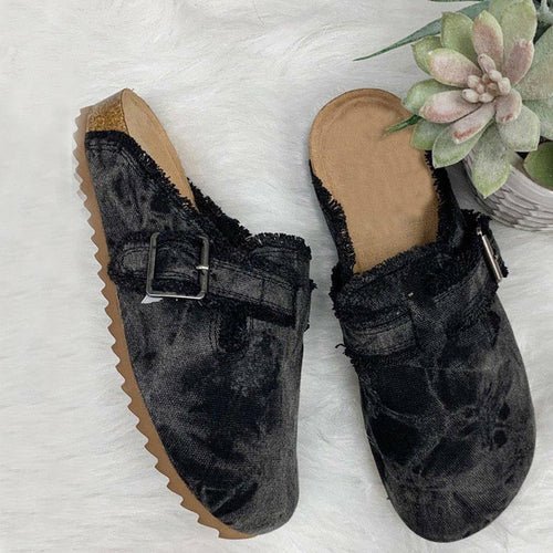 Flat Heel Round Toe Canvas Loafer Women's Vintage Clogs - Home Sweet Resale
