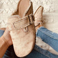 Flat Heel Round Toe Canvas Loafer Women's Vintage Clogs - Home Sweet Resale
