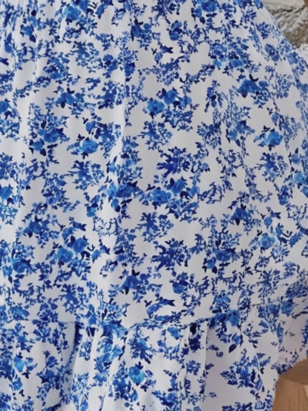 Full Size Slit Off - Shoulder Floral Midi Dress Plus Size - Home Sweet Resale