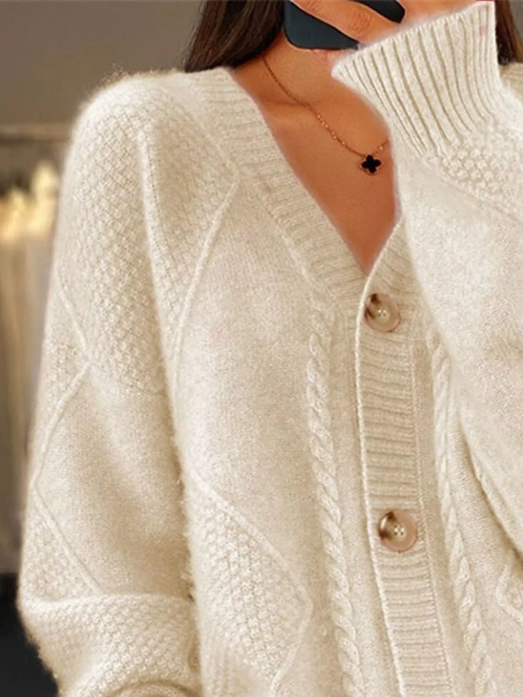 Full Size Textured Knit Button - Down Cardigan Plus Size - Home Sweet Resale