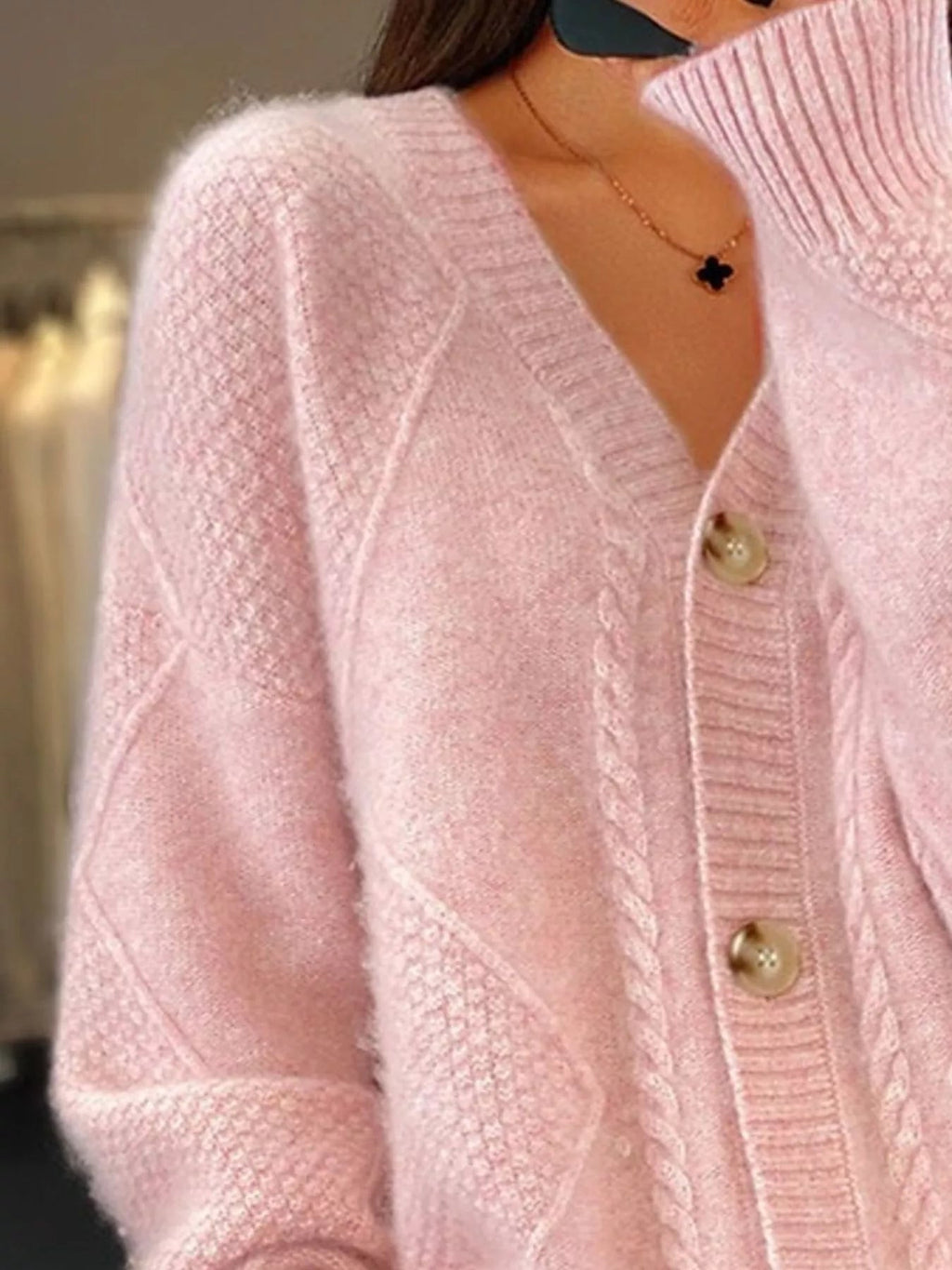 Full Size Textured Knit Button - Down Cardigan Plus Size - Home Sweet Resale