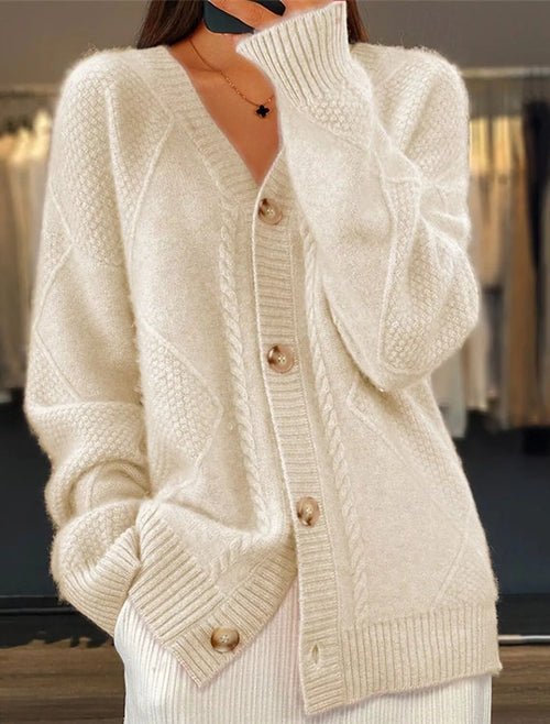 Full Size Textured Knit Button - Down Cardigan Plus Size - Home Sweet Resale