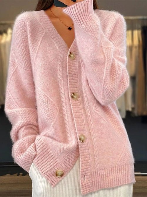 Full Size Textured Knit Button - Down Cardigan Plus Size - Home Sweet Resale