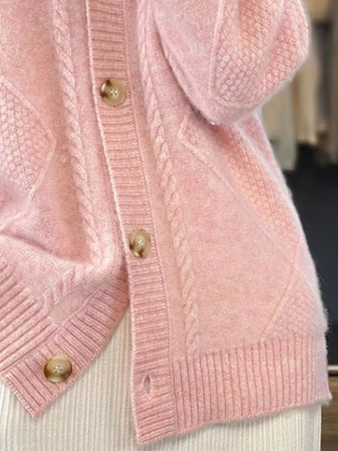 Full Size Textured Knit Button - Down Cardigan Plus Size - Home Sweet Resale