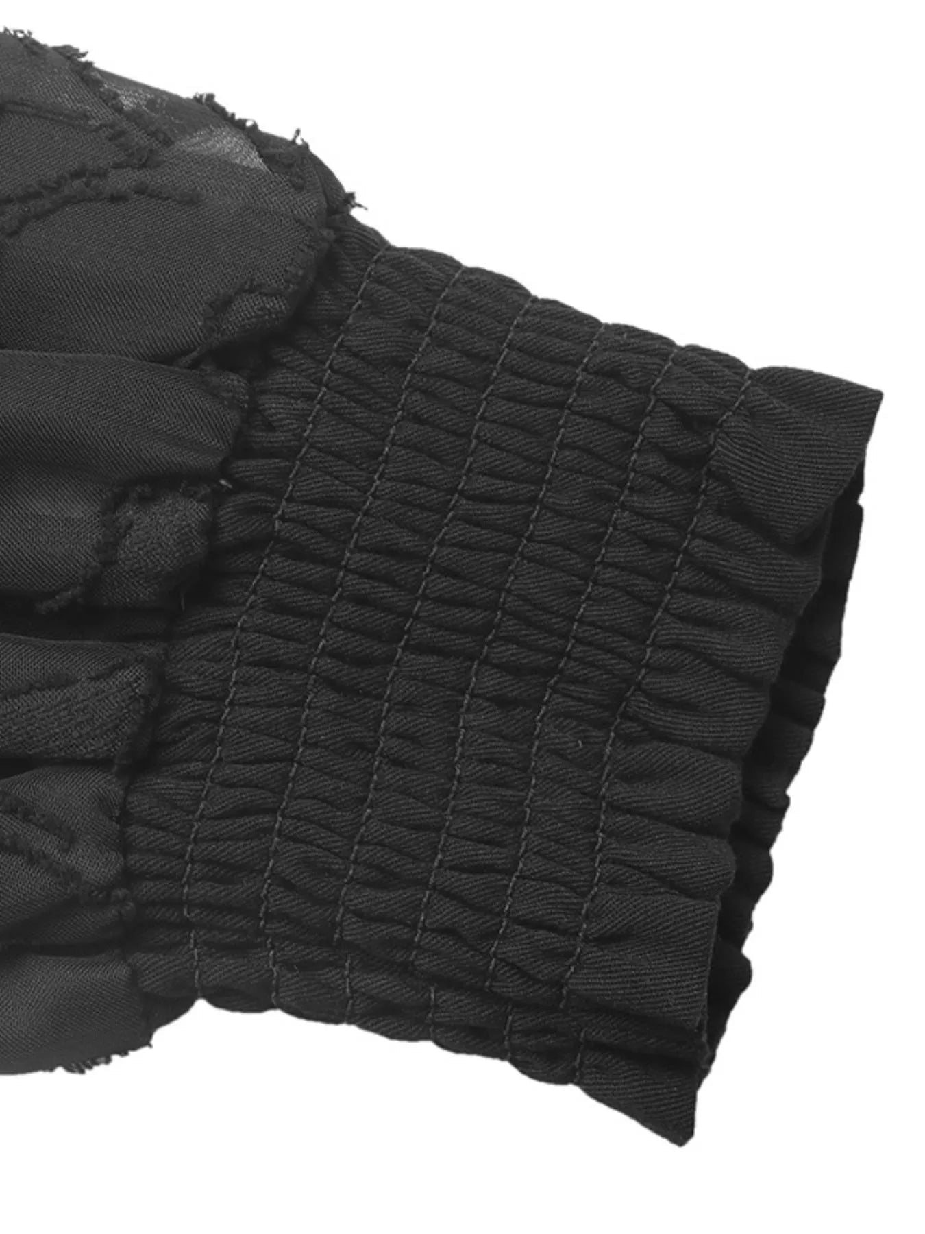 Lace Detail Lantern Sleeve Tiered Dress - Home Sweet Resale