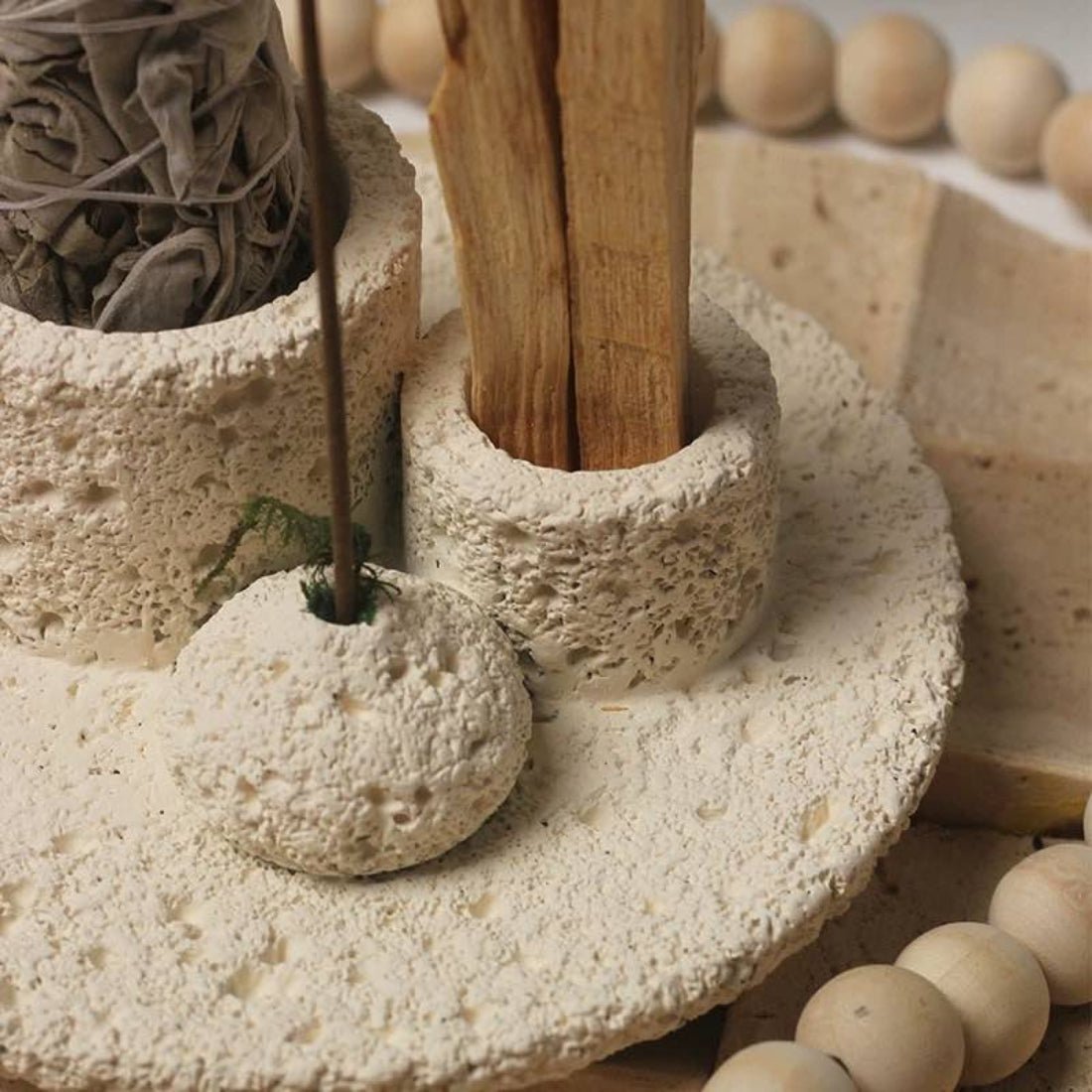 Nordic Style All - in - 1 Candle Holder, Sage, Incense & Palo Santo Burner - Home Sweet Resale
