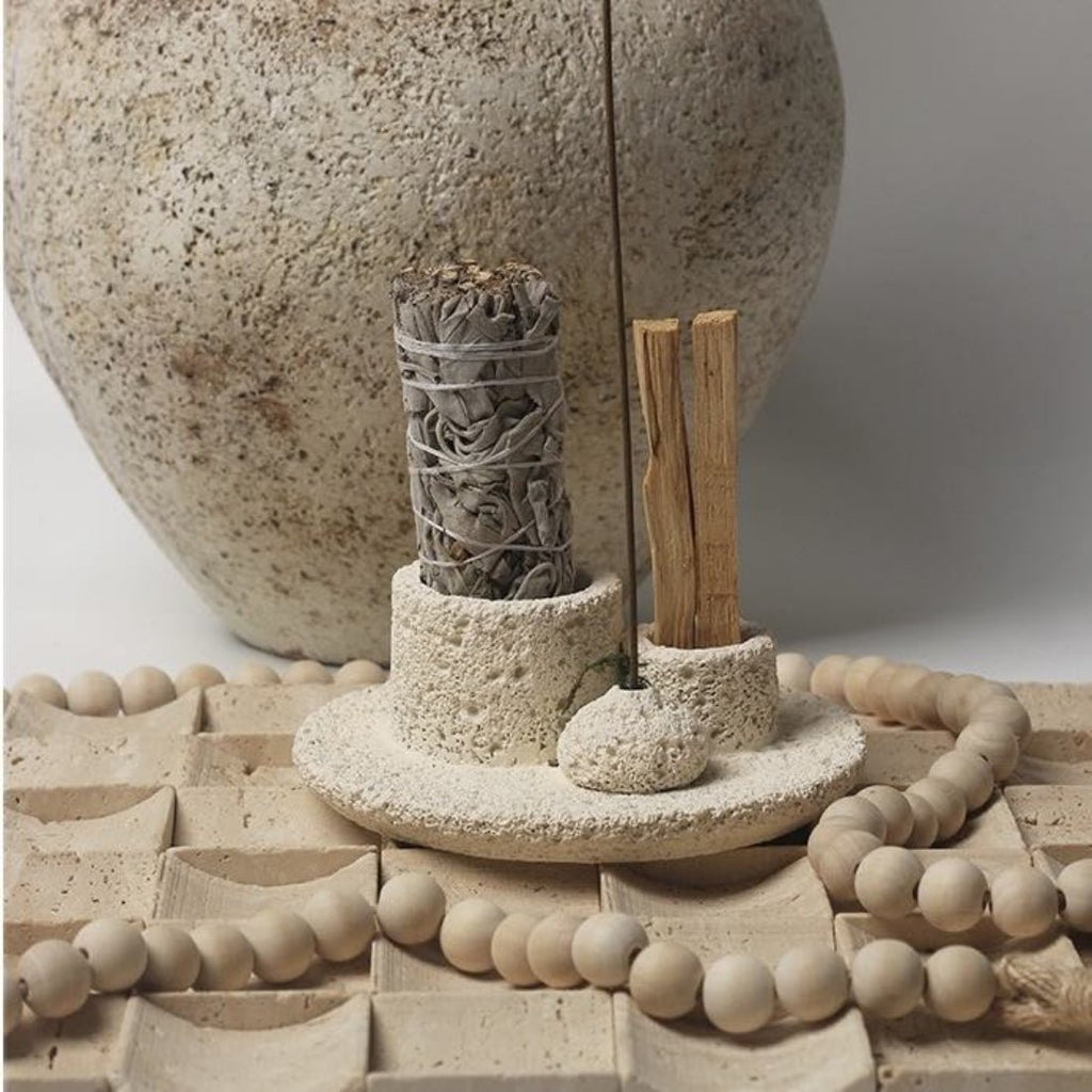Nordic Style All - in - 1 Candle Holder, Sage, Incense & Palo Santo Burner - Home Sweet Resale