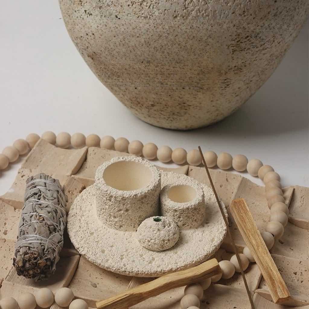 Nordic Style All - in - 1 Candle Holder, Sage, Incense & Palo Santo Burner - Home Sweet Resale