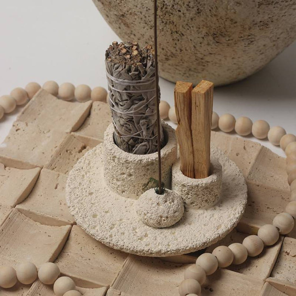 Nordic Style All - in - 1 Candle Holder, Sage, Incense & Palo Santo Burner - Home Sweet Resale