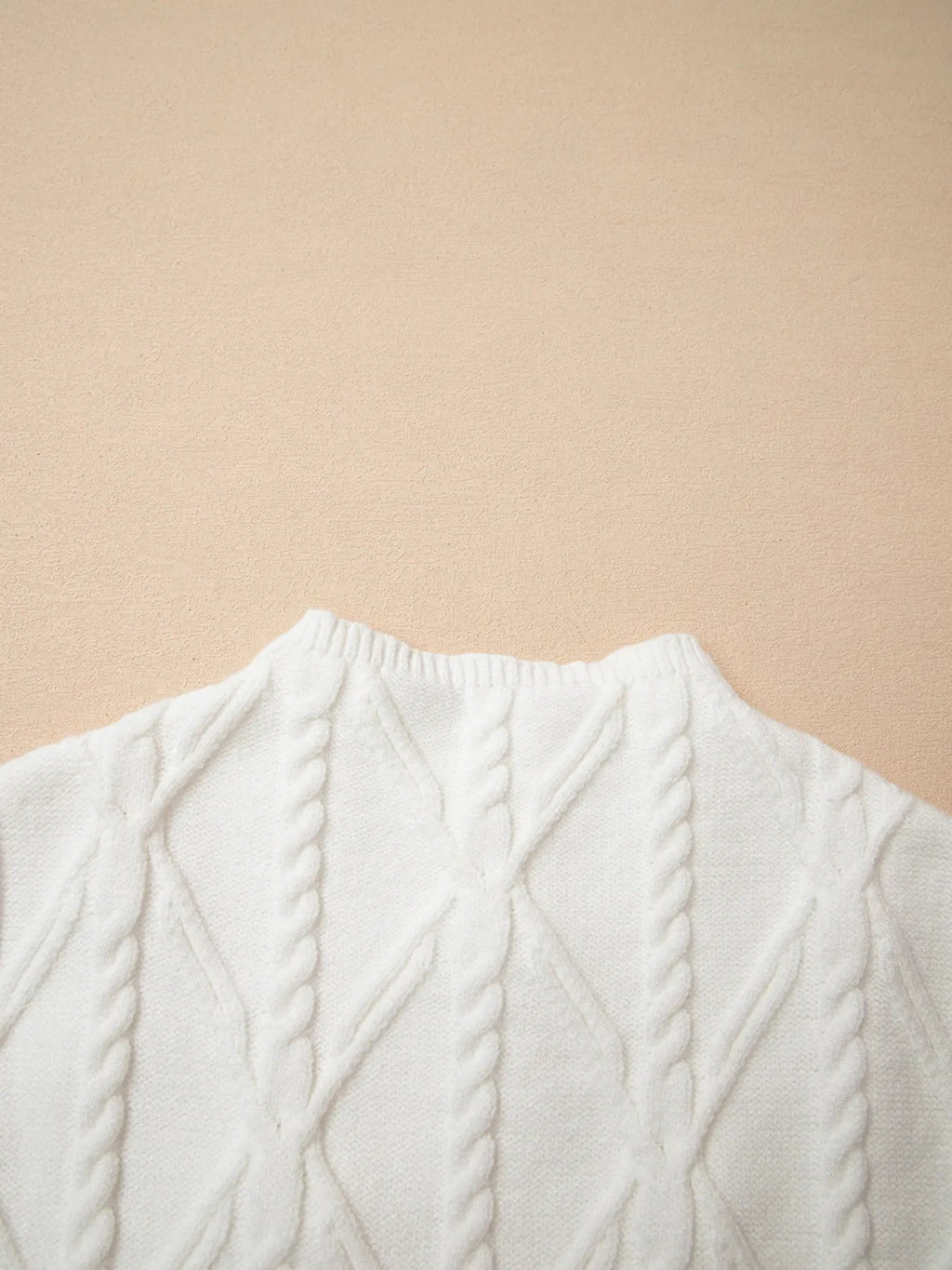 Pearled Mock Neck Textured Knit Sweater Vest - Home Sweet Resale