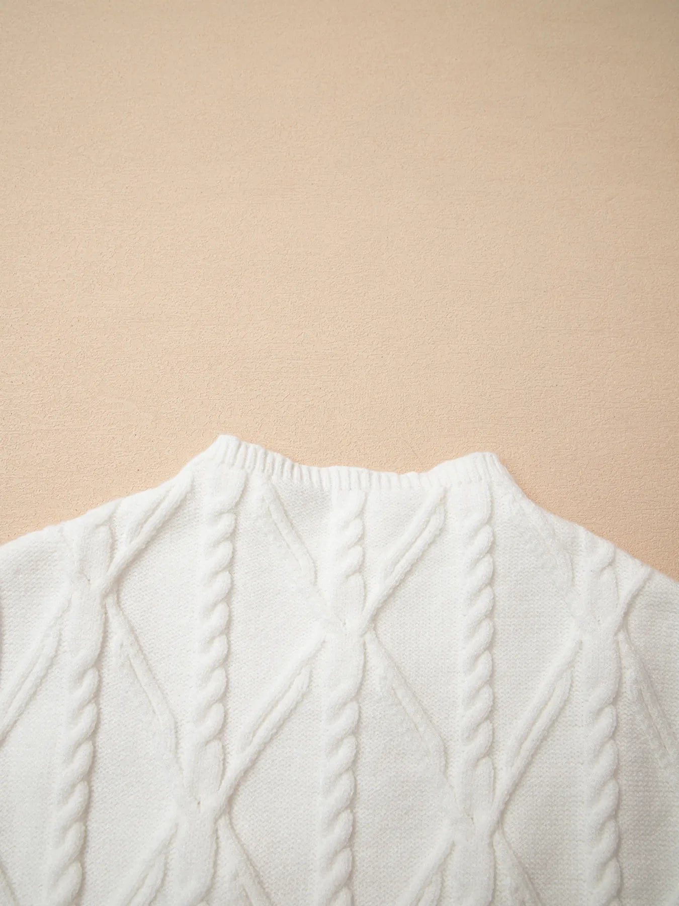 Pearled Mock Neck Textured Knit Sweater Vest - Home Sweet Resale
