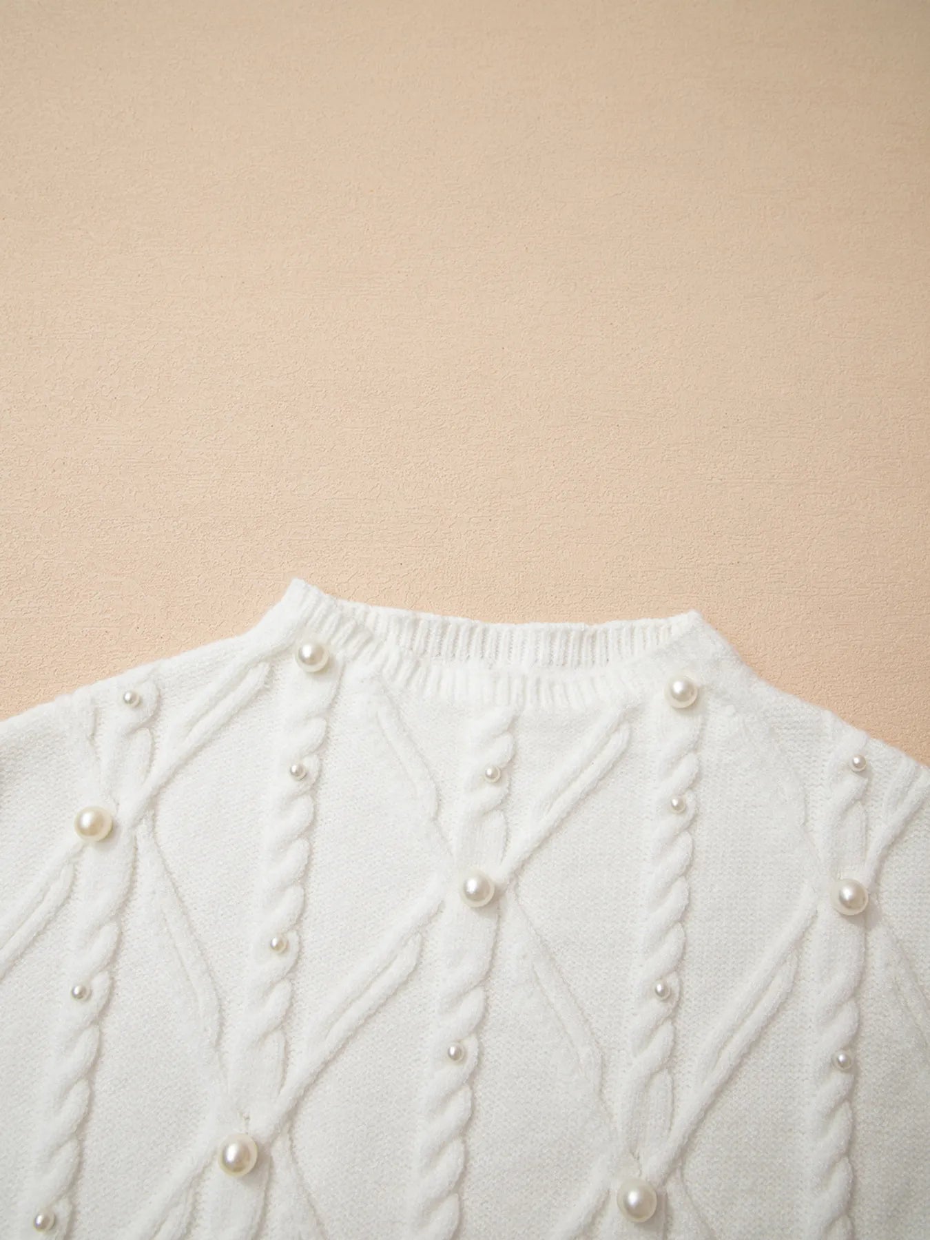 Pearled Mock Neck Textured Knit Sweater Vest - Home Sweet Resale