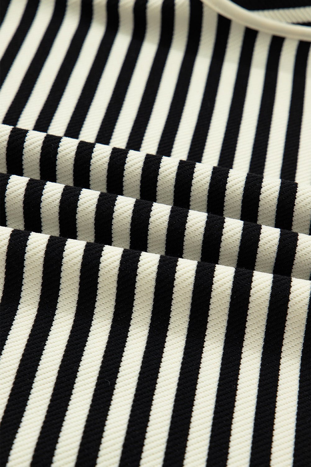 Stripe Textured Pullover Top and Mini Skirt Set - Home Sweet Resale