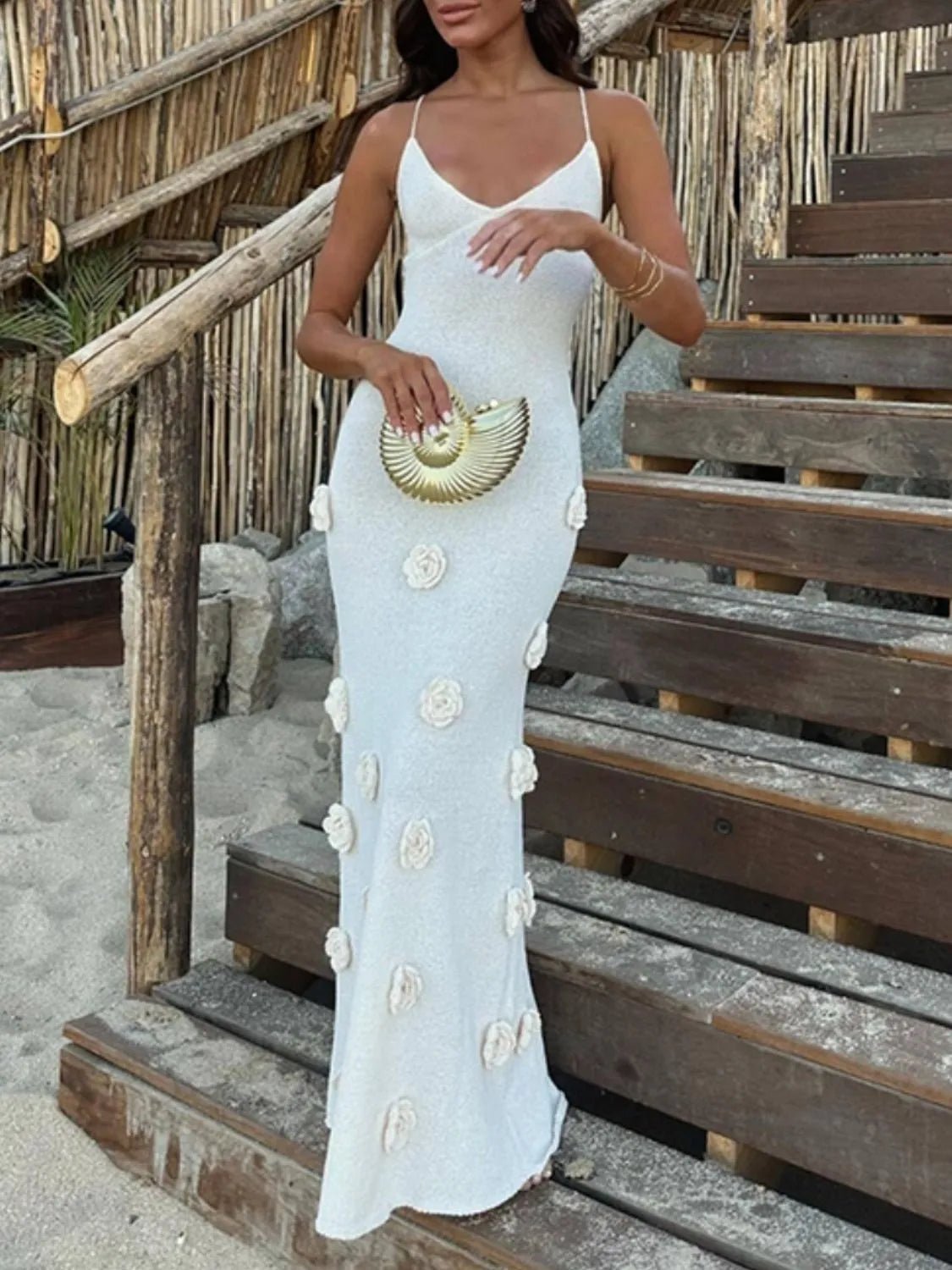 White Flower Maxi : Cami Dress - Home Sweet Resale
